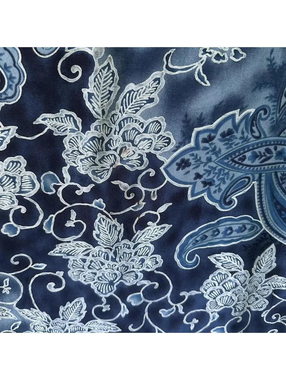 Vintage REQUIREMENTS Blue & White Floral Paisley Maxi Skirt - Size L